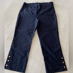 Anne Klein Navy Blue Stretch Capri Pants